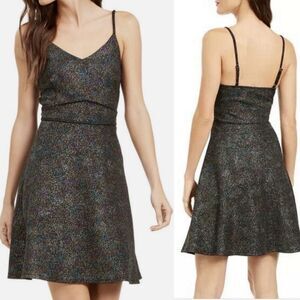 MONTEAU Black Glitter Party Dress Adjustable Straps Plus Size New